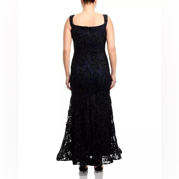 Aqua 
Off-the-Shoulder Embellished Lace Gown - Exclusive - Picture 7 of 12